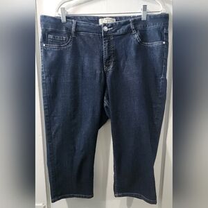 Stylish Dark Blue Denim Capris by D. Jeans New York size: 16W